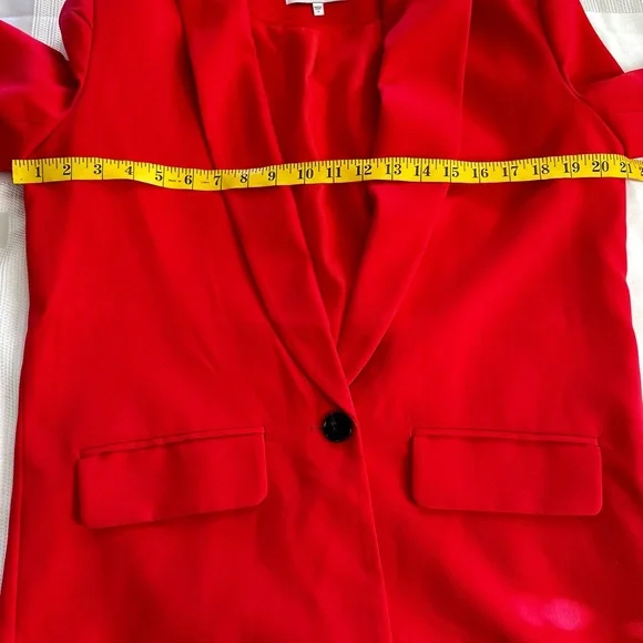 💥Clearance!!💥 NWOT L’Academie The Fleur Blazer from Revolve small Scarlet Red - Picture 11 of 12